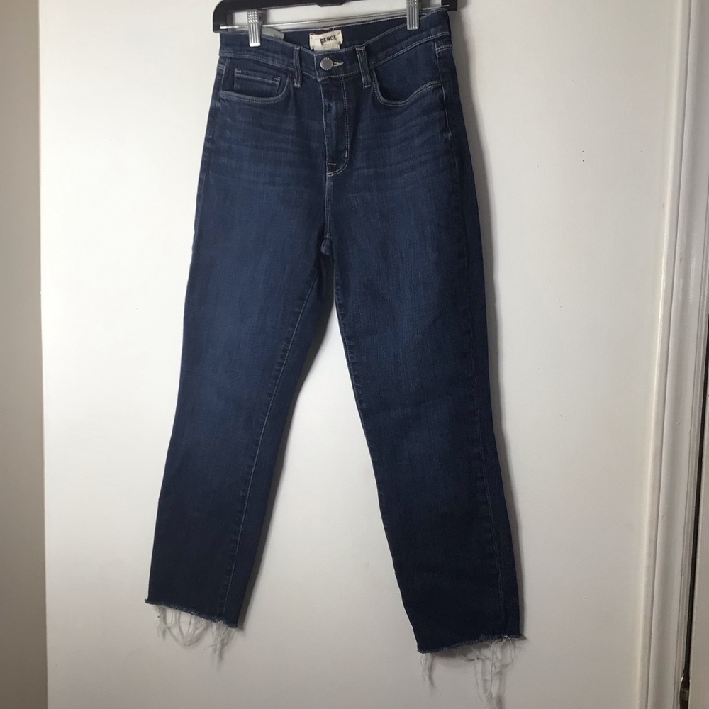 L'AGENCE Dark Blue Cropped High-Rise Straight Jeanswomen 27